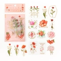 Pegatinas de flores PET con pan de oro, set de 30 piezas para álbum de recortes - Voto Romántico