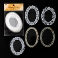 Serie Museo del Pizzo con 10 adesivi PET ovali in bianco e oro con motivi traforati - Micro-light Olay