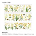 Set di adesivi decorativi in PET con fiori gialli e farfalle per fai da te e scrapbooking - Chiaro di Luna Farfalla