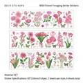 Set di 6 adesivi floreali in PET impermeabili con rose e tulipani dipinti a mano per decorazione - Notizie Floreali Graziose