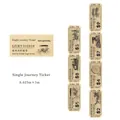 Retro Steam Age themed die-cut tape featuring vintage ticket designs and train illustrations - One-way Ticket