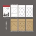Adesivi vintage in carta kraft stile francobollo con motivi geometrici minimalisti - Nella Nebbia
