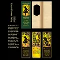 Fairy theme gold foil bookmarks on premium black cardstock with floral elf designs - Little Flower Fairy