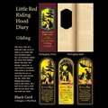 Set di segnalibri a tema Cappuccetto Rosso in carta nera e oro con motivi di fiabe retro - Diario di Cappuccetto Rosso