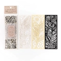 Three-piece hollow bookmark set in vintage cream, yellow, and black silhouettes - Feather Night