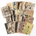 Vintage astronomy theme decorative scrapbooking paper set with planets and star charts - Milky Way World