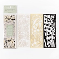 Set of 3 vintage hollow paper bookmarks with floral silhouettes in black and white - Wilderness Miles