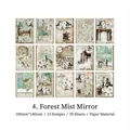 Vintage forest theme decorative scrapbook paper set with 15 artistic nature designs - Forest Fog Mirror