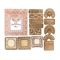 Pegatinas florales vintage PET Lace Fleeting Time en empaque rosa para diarios - Tiempo Fugaz