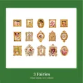 European vintage elf and angel stickers in ornate gold frames, 30-piece variety pack - Elf
