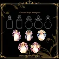 Adesivi PET flacone di profumo floreale con dettagli oro per scrapbooking, 20 pezzi - Bouquet di Arancia Dolce / 20 Pezzi