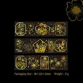 Pegatinas florales Meteor Garden de cartulina negra y oro para diario set 6 piezas - Amapola en Flor