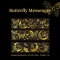Pegatinas de mariposas en oro sobre cartulina negra para diarios DIY, set de 6 - Mensajero Mariposa