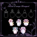 Adesivi per boccette di profumo viola con fiori in foglia d'oro per scrapbooking - Foschia Viola Sfocata / 20 Pezzi