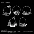 Decorative white PET stickers with deep sea bottle illustrations for journaling, 20 pieces - Deep Sea Drifting Bottle