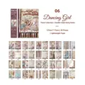 Vintage bloemen scrapbooking papierpakket met dansend meisje en klassieke kunstmotieven - Dansend Meisje