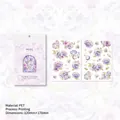Violette florale PET Deko Sticker mit Goldfolie Details und 120mm x 170mm Größe - Violette Glockenblume