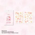 Vintage-Blumensticker aus PET in Rosa und Gelb mit Goldfolie im 2-Blatt-Set - Rouge Blütenstand