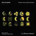 Golden moon and butterfly PET stickers with metallic foil for DIY scrapbooking decor - Flower Moon and Stars