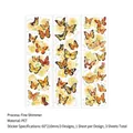 Set di 3 fogli adesivi in PET glitterati con farfalle e rose per decorazione diario - Clear Moon