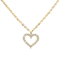 Goldene Halskette aus 925er Sterlingsilber mit Herzanhänger und Zirkoniasteinen - 925er Silber / 18K Gold