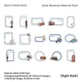 30-piece vintage paper sticker pack with retro bus and camera icons on white kraft paper - Night Walk