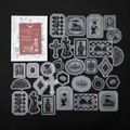 Vintage stickers van perkamentpapier met zilveren bedrukking en 30 victoriaanse designs - Tijdherinnering