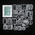 Retro wetenschap stickerpakket met zilveren foliedruk en vintage papieren textuur - Laboratoriumhandleiding