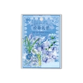 Blue floral PET stickers 30pcs for scrapbooking with vintage hydrangea and crocus designs - Twilight Flower View