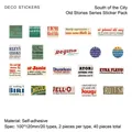 Retro advertising adhesive stickers set with 40 sheets of vintage English journal decor - Fragments
