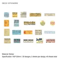Retro ticket style sticker pack for scrapbooking, vintage English theme, 40 pieces set - Ticket Stubs