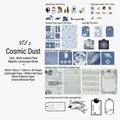 Cosmic Dust vintage scrapbooking set with 40 sheets of mixed texture paper and stickers - Cosmic Dust