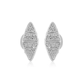 S925 sterling zilveren driehoek oorknopjes met pavé-gezette marquise zirkonia diamanten - 925 zilver / Geplatineerd (Met Zilveren Oorbel Achterkant)