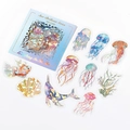 Pegatinas PET serie Star Brilliant con motivos marinos en plata láser y medusas brillantes - Todo En El Mar