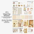 Vintage floral scrapbooking material set with 40 sheets for diary decoration - Lingering Dreams