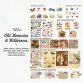Paquete de 40 pegatinas vintage de mariposas y setas para decorar diarios DIY - Naturaleza Nostálgica