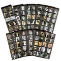 Vintage film strip stickers set with monochrome Victorian female portraits, 15pcs pack - Windsor Lady