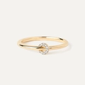 Minimalistischer S925 Sterlingsilber Ring mit funkelndem mikroverzierten Diamantenkreis - HK Größe 13 (US Größe 6) / 18K-Gold