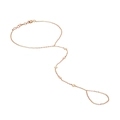 Roségouden S925 zilveren vingerarmband bezet met zes sprankelende kristallen - 925 zilver / 18K Goud