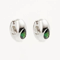 Orecchini a cerchio in argento S925 con zirconi verde smeraldo taglio a pera - Argento 925 / Argento