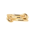 Gold plated 925 sterling silver triple interlocking rings with micro pavé diamonds - US 6 (16.5mm) / 18K Gold