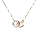Collana minimalista con anelli intrecciati nelle finiture oro e argento - Argento 925 / Oro 18K + Oro Bianco