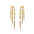 Elegant gold S925 silver triple drop earrings with pavé crystals and pointed pendants - 925 Silver / 18K Gold