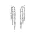 Silver spike tassel drop earrings with sparkling cubic zirconia and multi-layer stud design - 925 Silver / White Gold