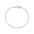 Elegante bracciale in argento S925 con tre zirconi taglio marquise su catena sottile - Argento 925 / Oro Bianco