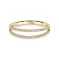 Elegant 18K gold double-row paved diamond ring with a minimalist layered design - HK Size 13 (US Size 6) / 18K Gold