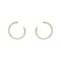 Elegant gold-plated S925 silver C-shape hoop earrings with micro-pave cubic zirconia - 925 Silver / 18K Gold