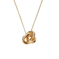 Collar minimalista de plata S925 dorada con colgante de tres aros entrelazados - Plata 925 / Oro de 18K