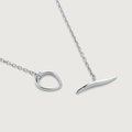 Halskette aus S925 Sterlingsilber mit minimalistischem Knebelverschluss und Gliederkette - 925er Silber / Weißgold
