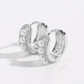 Elegantes pendientes de aro de plata de ley S925 con perlas blancas y circonitas brillantes - Plata 925 / Oro Blanco